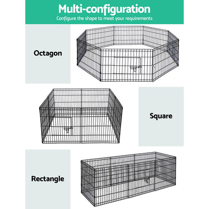 i.Pet 24" 8 Panel Dog Playpen Pet Fence Exercise Cage Enclosure Play Pen