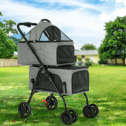 Foldable 2 Tier Pet Stroller