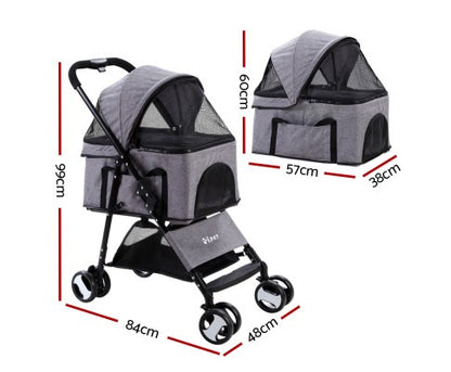 3 in 1 Pet Stroller Dog Carrier Foldable Pram