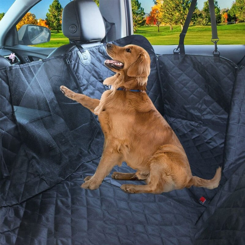 Waterproof Pet Car Sear Cover with Mesh Window + Free Buckle Leash