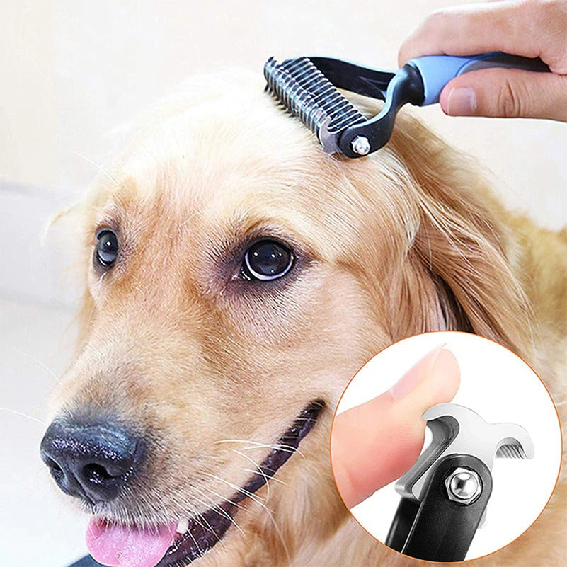 Dual-Head Safe Pet Dematting Comb