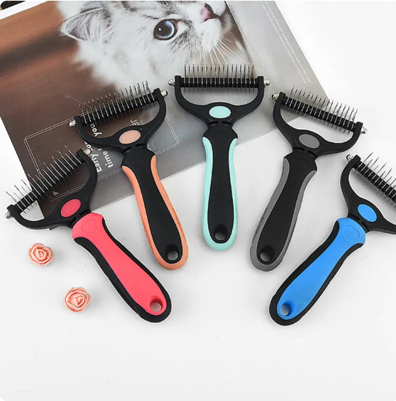 Dual-Head Safe Pet Dematting Comb